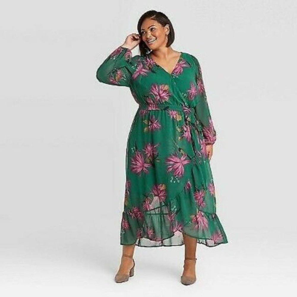 Women's Plus Size Long Sleeve Dress - Ava & Viv